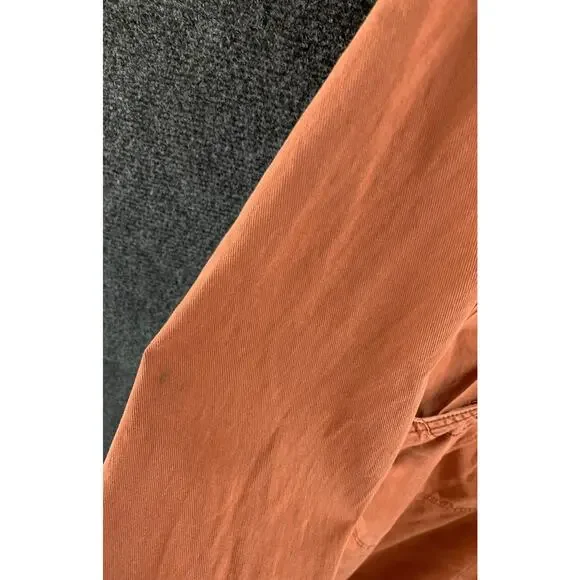 Anthropologie Longline Anorak Parka Cargo Jacket Coat M Rust Hooded Coat - Picture 8 of 16